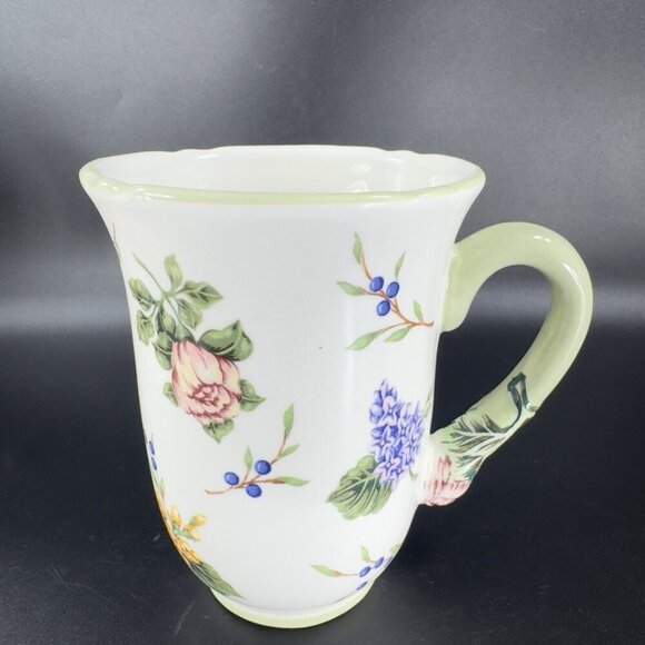 Princess House Garden Floral Ceramic Mugs Cups 12 Oz Set Of 2 Ceramic Mug Cup - Picture 15 of 16